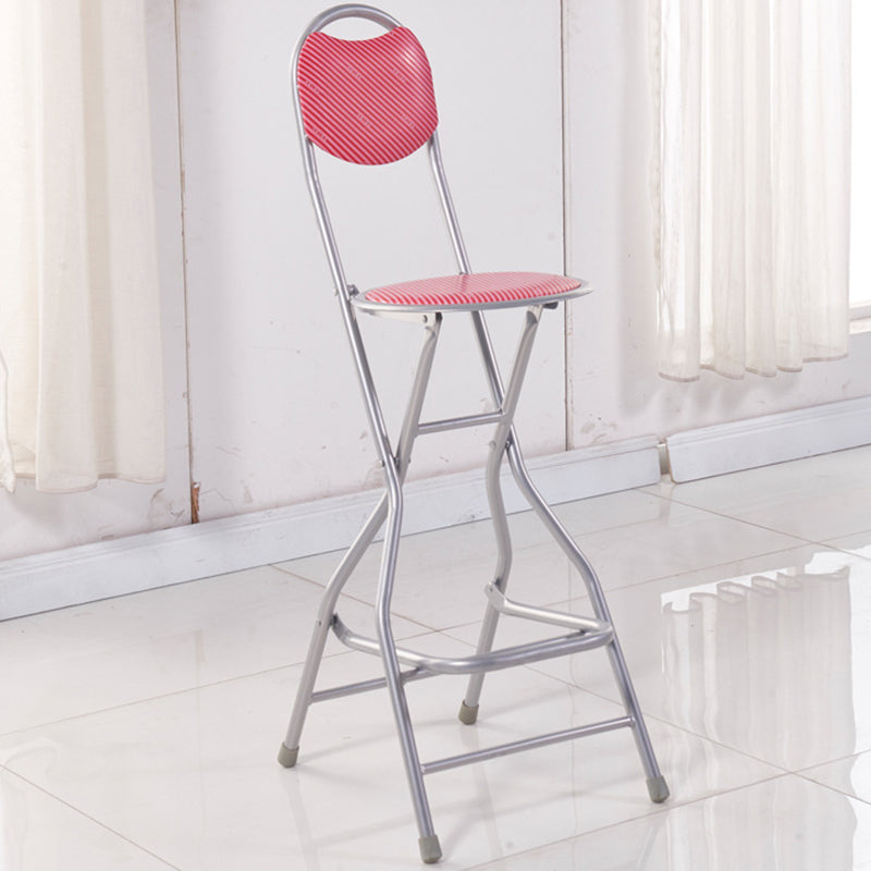 Contemporary Dining Stools Low Back Folding Bar Stools with Metal Base