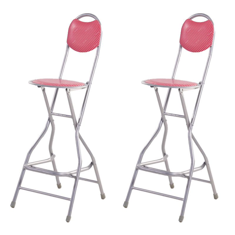 Contemporary Dining Stools Low Back Folding Bar Stools with Metal Base