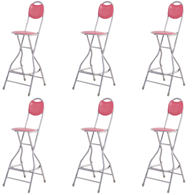 Contemporary Dining Stools Low Back Folding Bar Stools with Metal Base