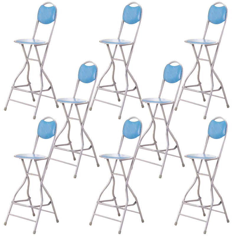 Contemporary Dining Stools Low Back Folding Bar Stools with Metal Base