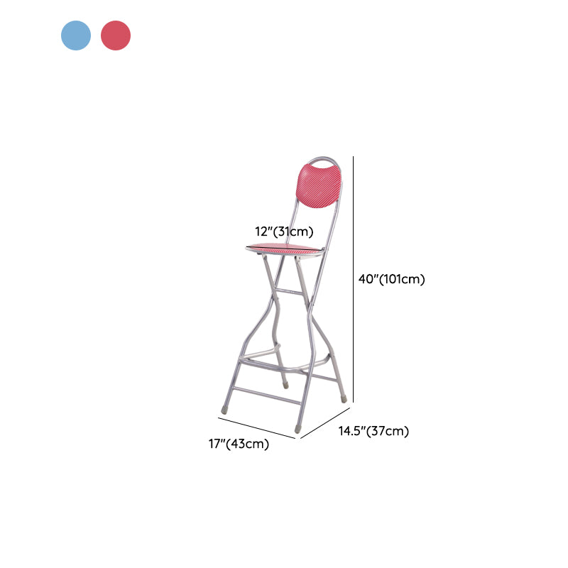Contemporary Dining Stools Low Back Folding Bar Stools with Metal Base