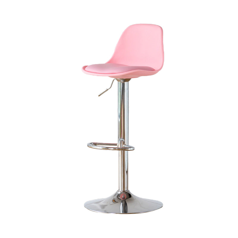 Armless Dining Stools Adjustable Height Bar Stools with Metal Base