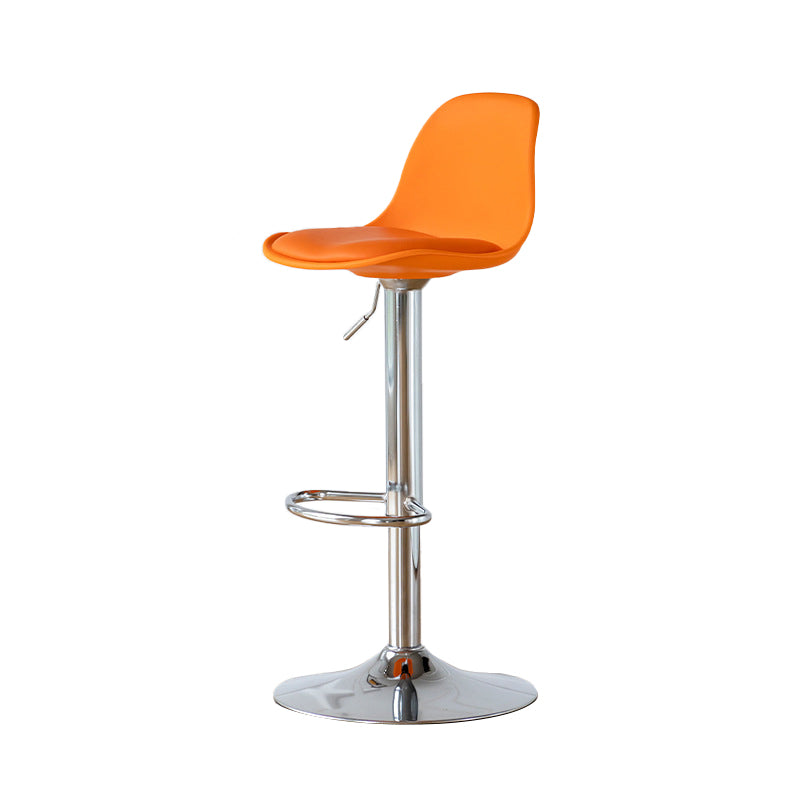 Armless Dining Stools Adjustable Height Bar Stools with Metal Base