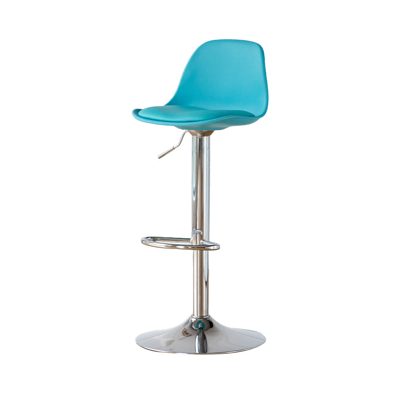 Armless Dining Stools Adjustable Height Bar Stools with Metal Base