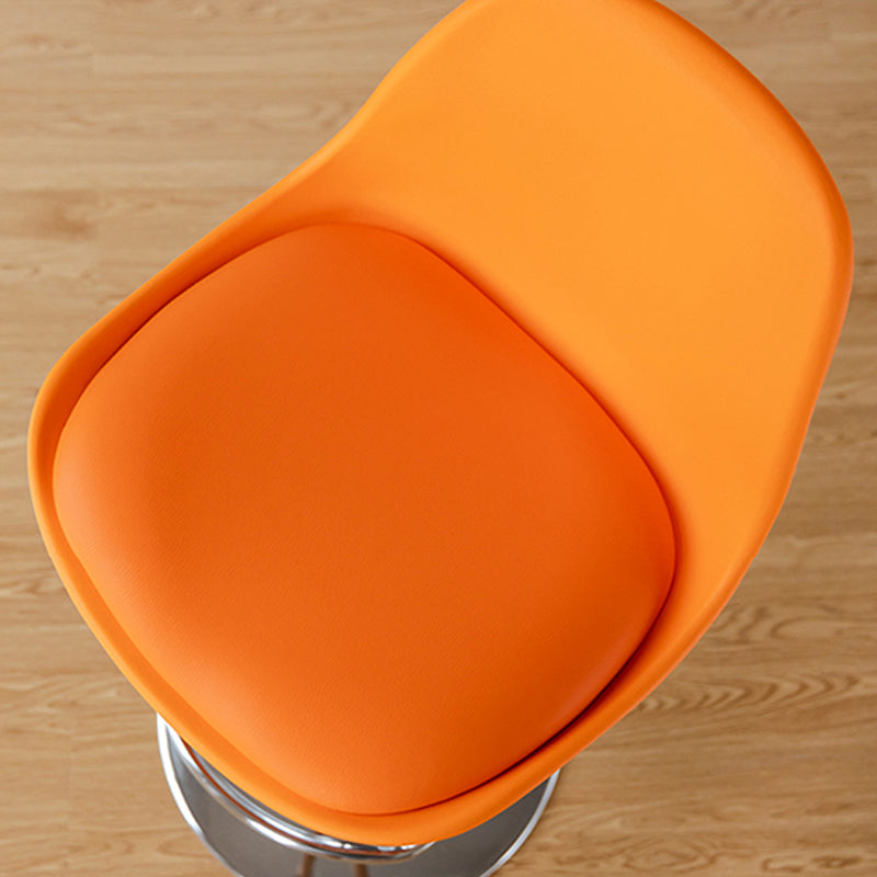 Armless Dining Stools Adjustable Height Bar Stools with Metal Base
