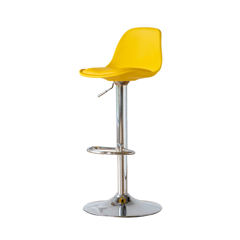 Armless Dining Stools Adjustable Height Bar Stools with Metal Base