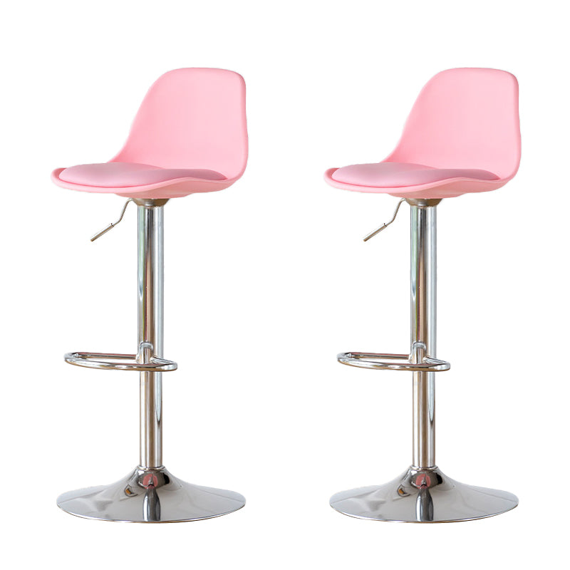 Armless Dining Stools Adjustable Height Bar Stools with Metal Base