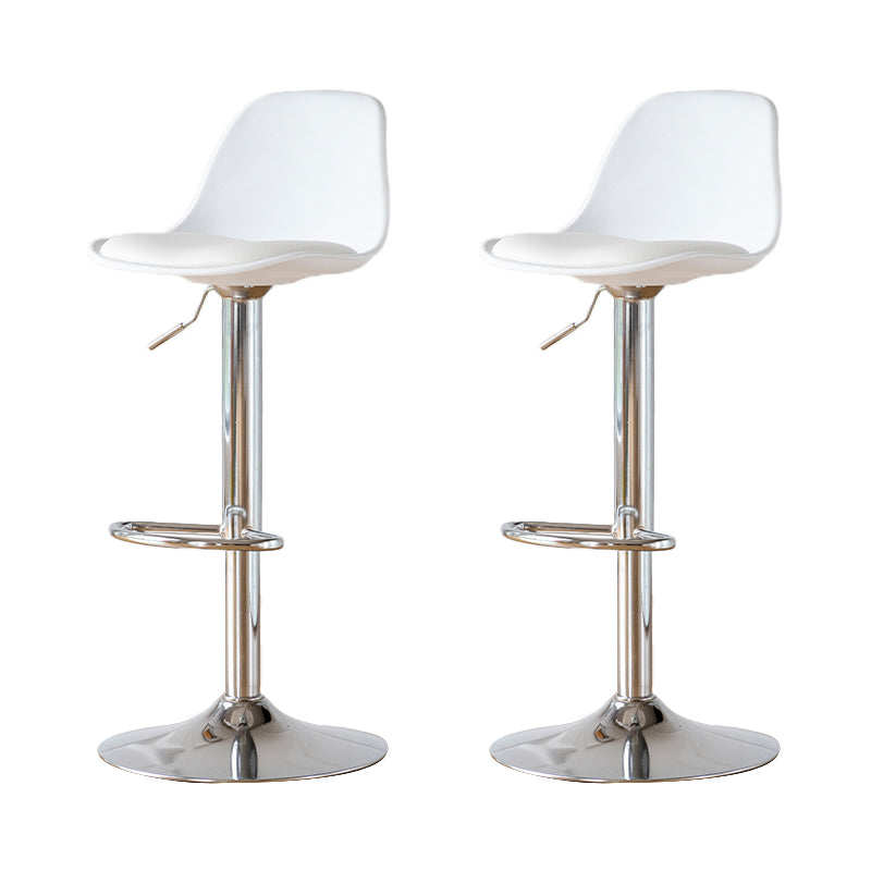 Armless Dining Stools Adjustable Height Bar Stools with Metal Base