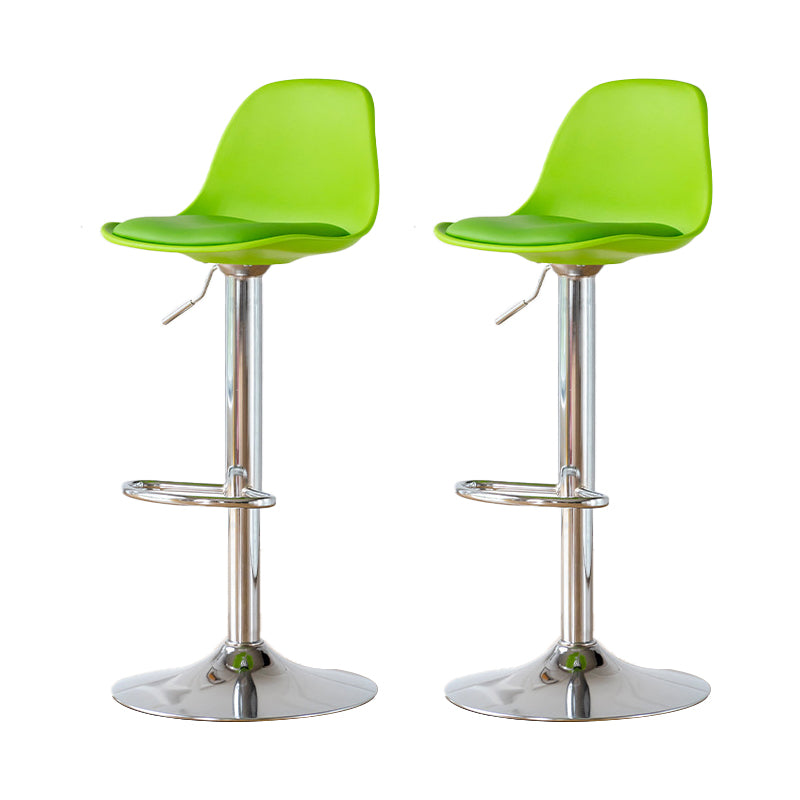 Armless Dining Stools Adjustable Height Bar Stools with Metal Base