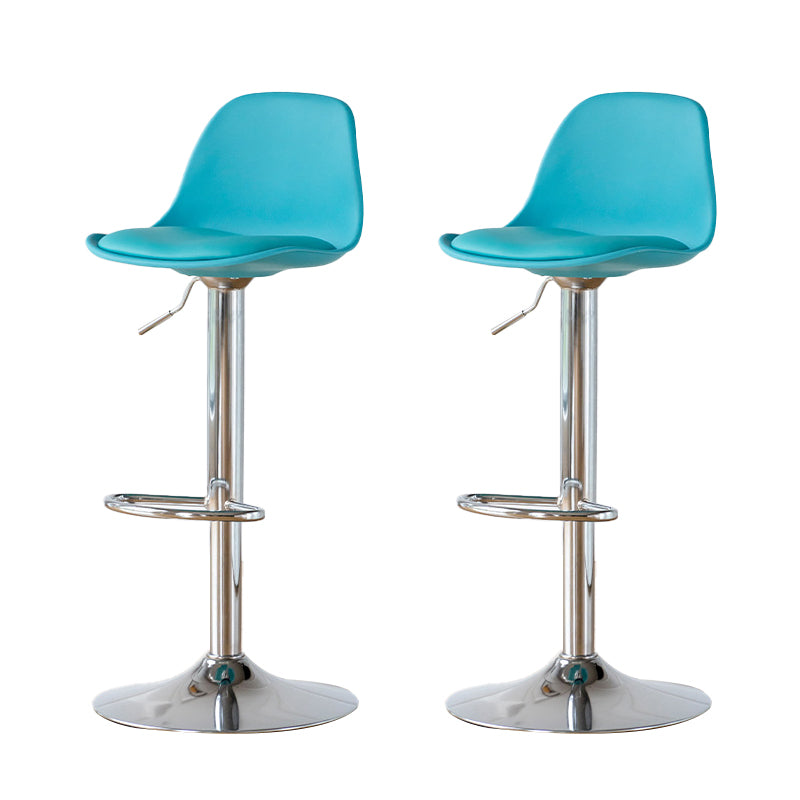 Armless Dining Stools Adjustable Height Bar Stools with Metal Base