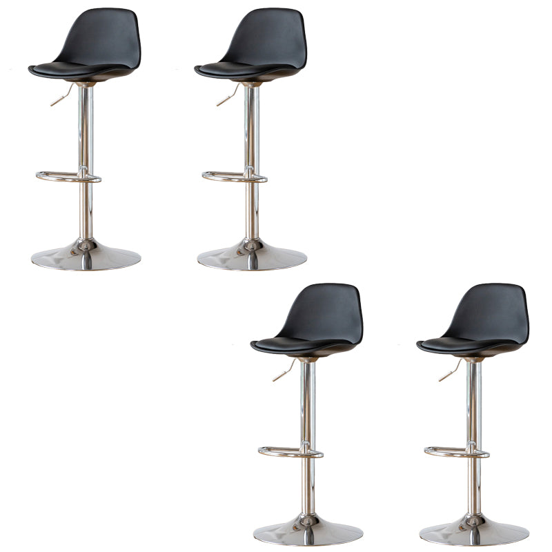 Armless Dining Stools Adjustable Height Bar Stools with Metal Base