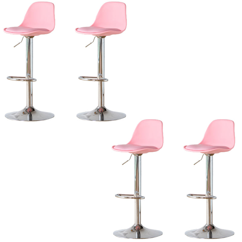 Armless Dining Stools Adjustable Height Bar Stools with Metal Base