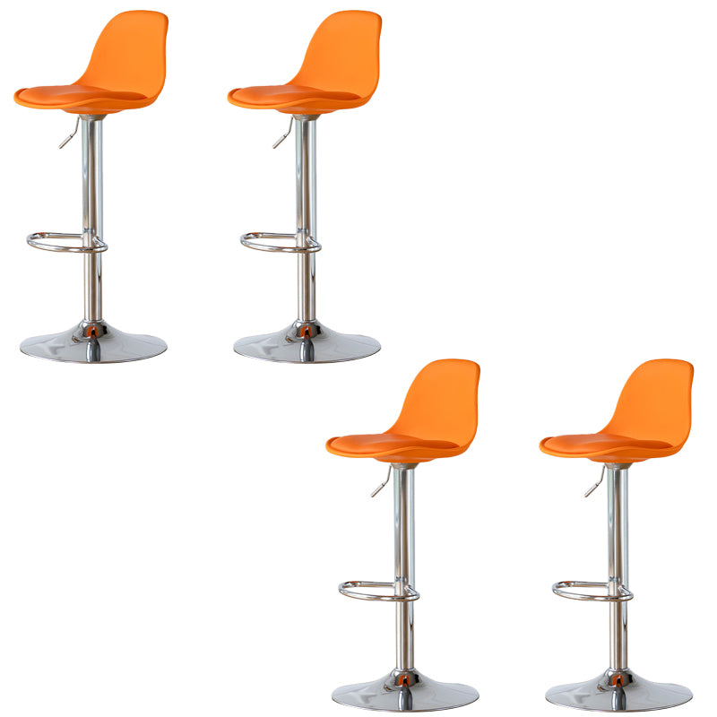 Armless Dining Stools Adjustable Height Bar Stools with Metal Base