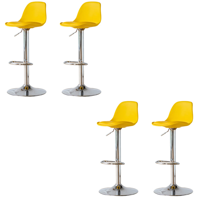 Armless Dining Stools Adjustable Height Bar Stools with Metal Base