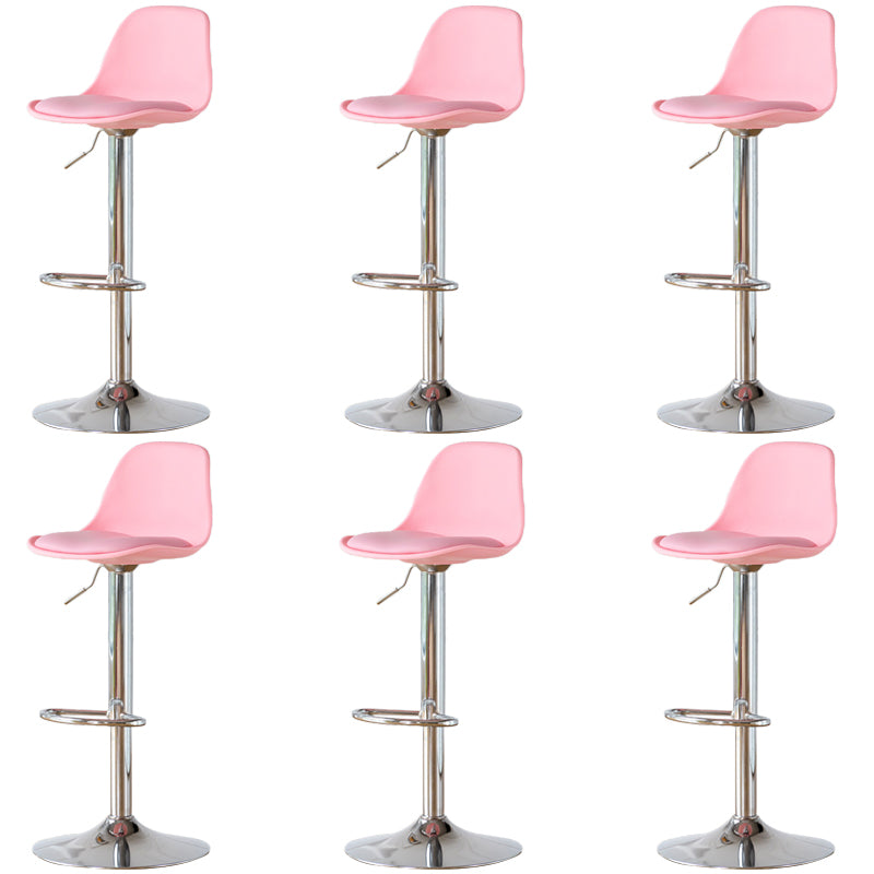 Armless Dining Stools Adjustable Height Bar Stools with Metal Base