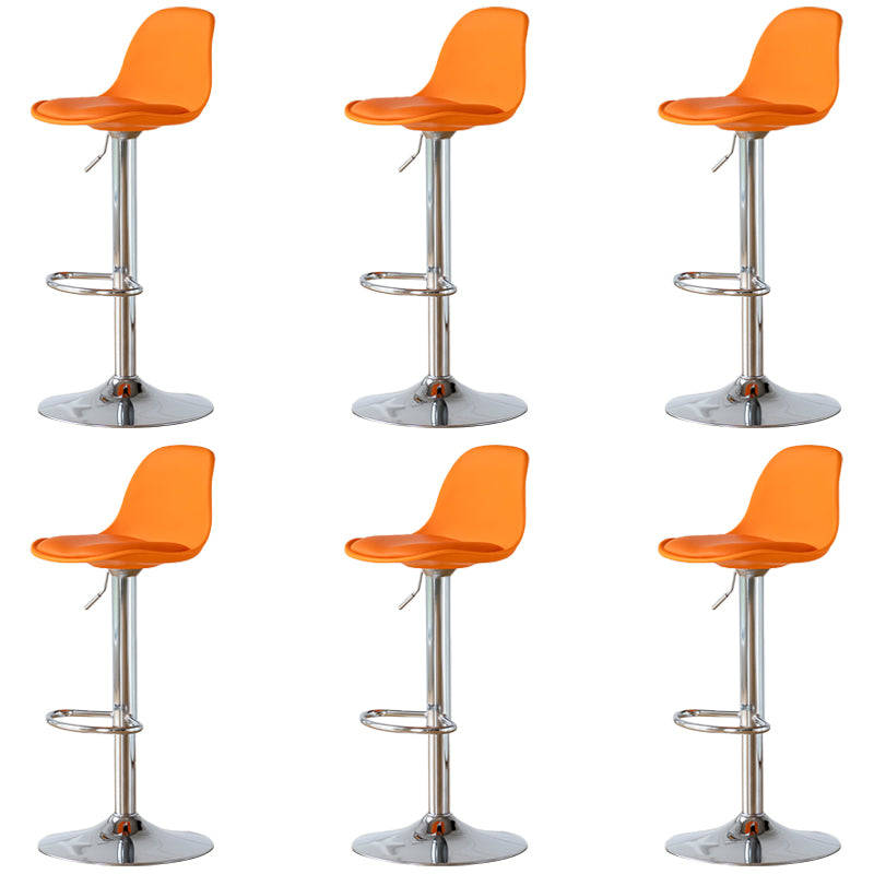 Armless Dining Stools Adjustable Height Bar Stools with Metal Base
