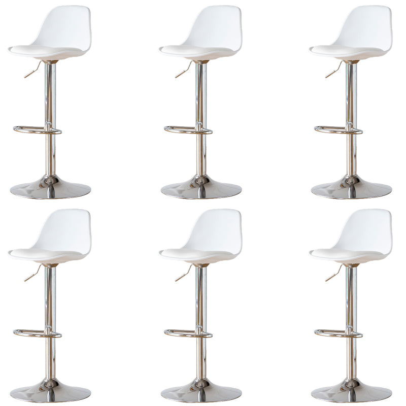 Armless Dining Stools Adjustable Height Bar Stools with Metal Base