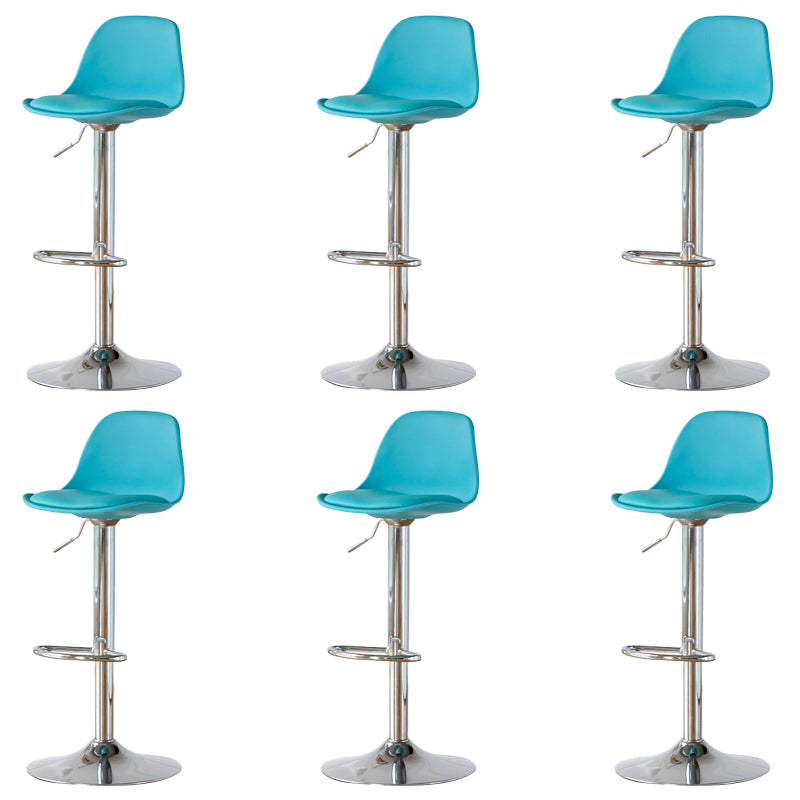 Armless Dining Stools Adjustable Height Bar Stools with Metal Base