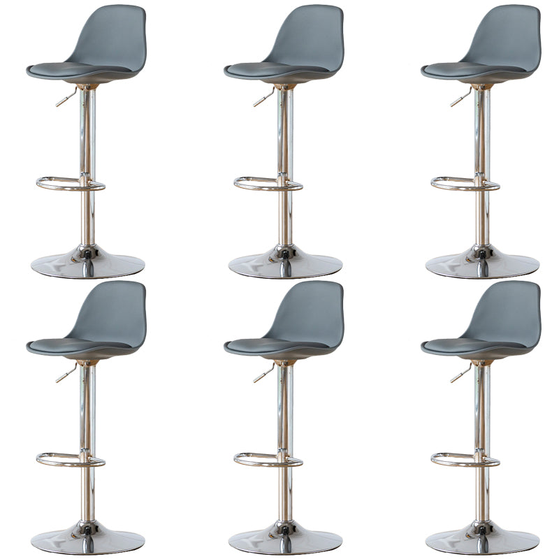 Armless Dining Stools Adjustable Height Bar Stools with Metal Base