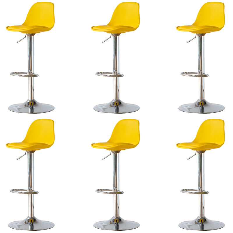 Armless Dining Stools Adjustable Height Bar Stools with Metal Base
