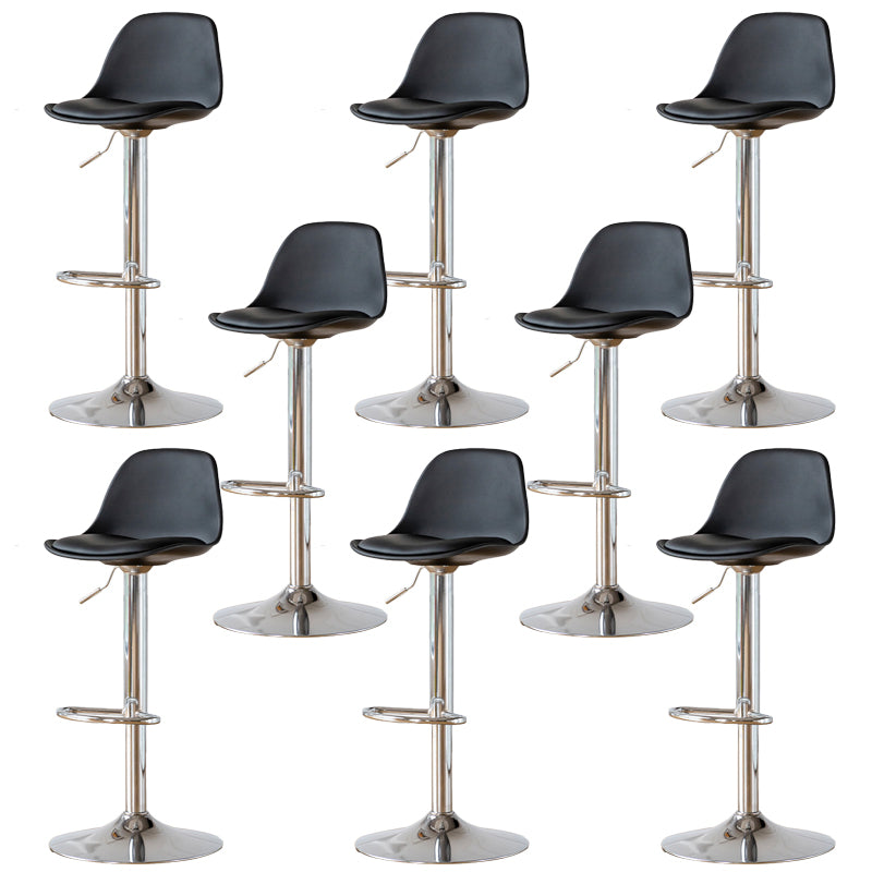 Armless Dining Stools Adjustable Height Bar Stools with Metal Base