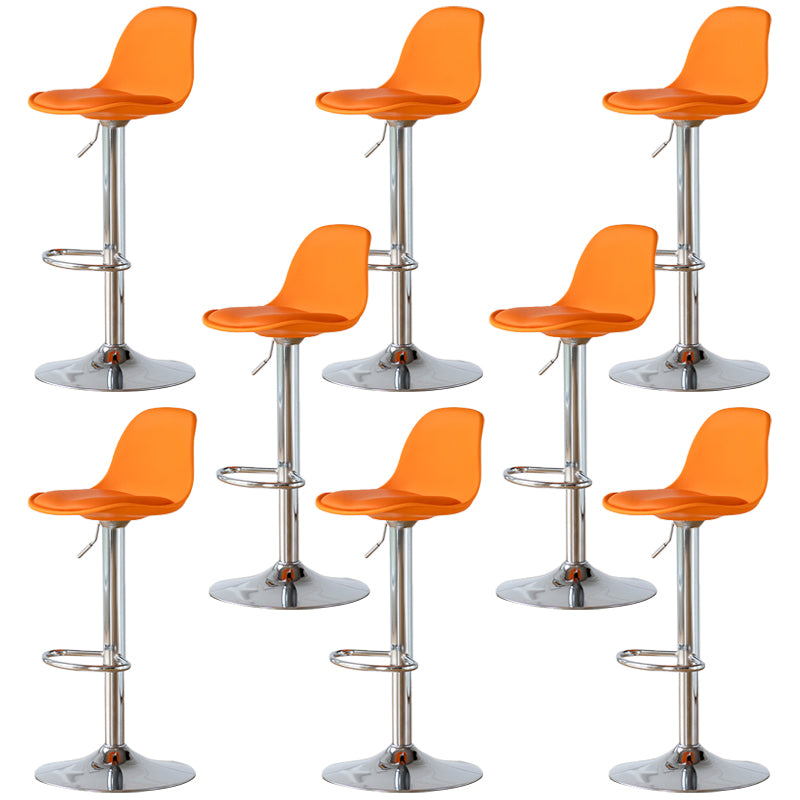Armless Dining Stools Adjustable Height Bar Stools with Metal Base