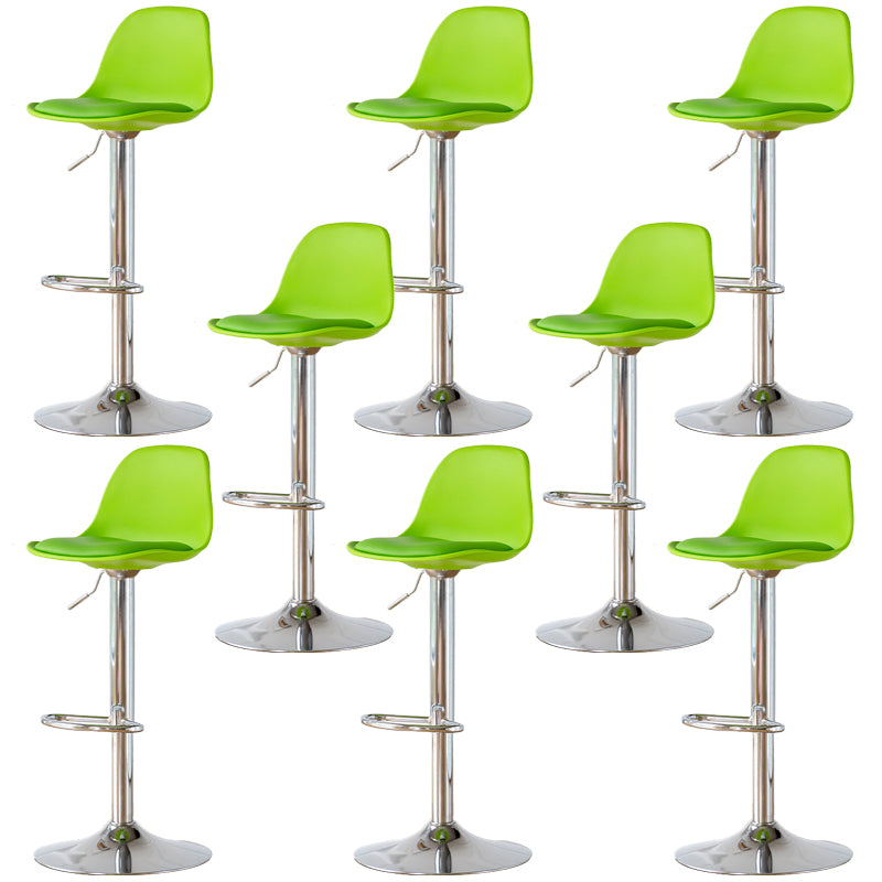 Armless Dining Stools Adjustable Height Bar Stools with Metal Base