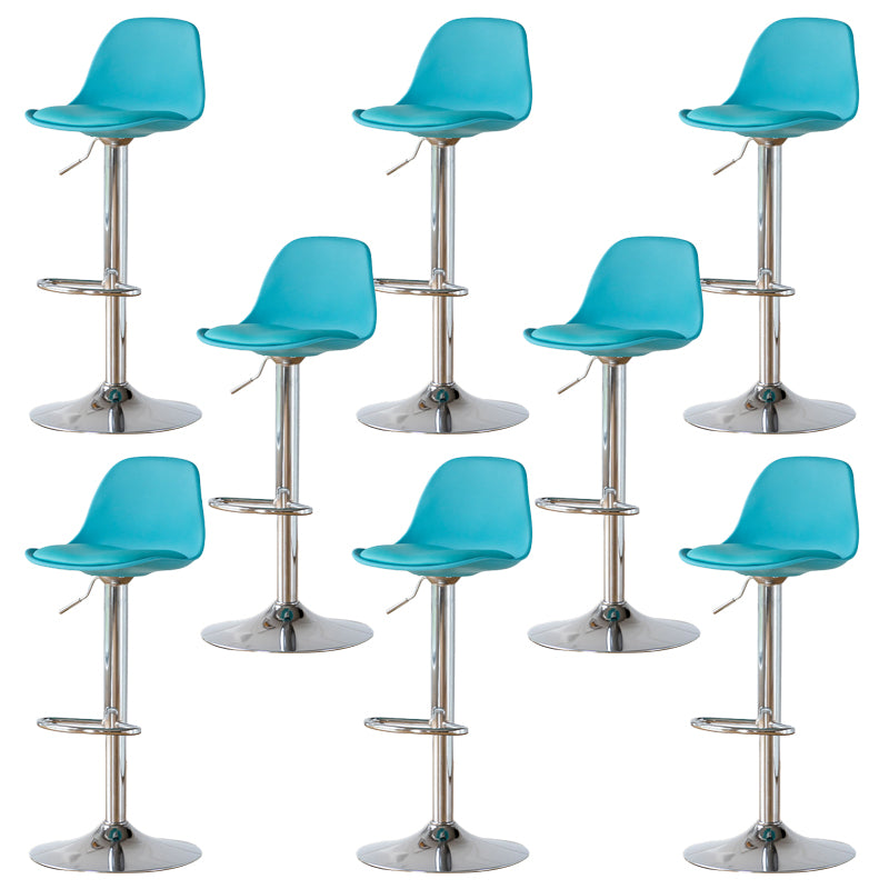 Armless Dining Stools Adjustable Height Bar Stools with Metal Base