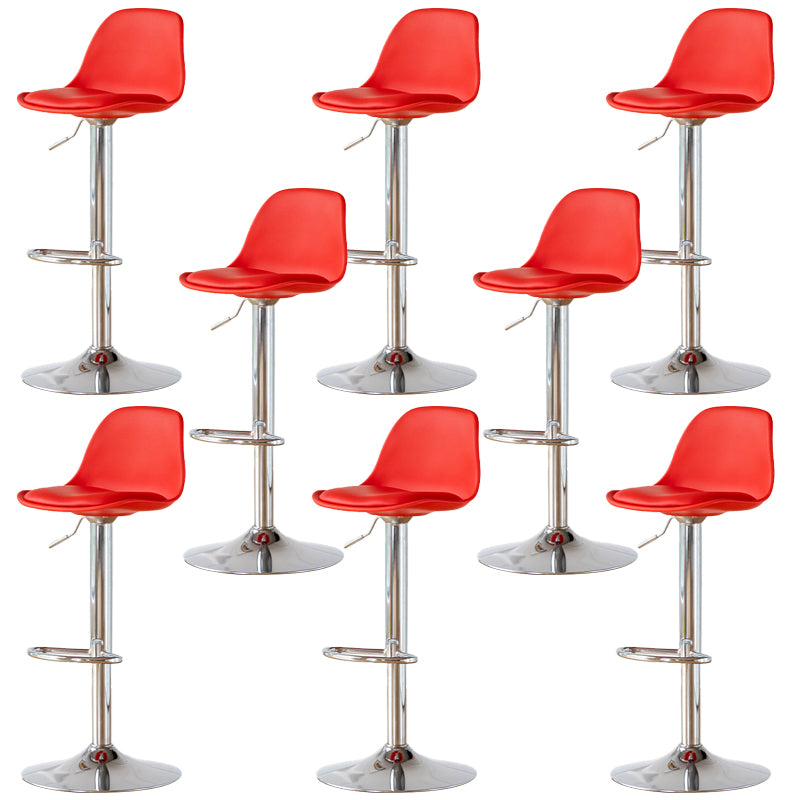 Armless Dining Stools Adjustable Height Bar Stools with Metal Base