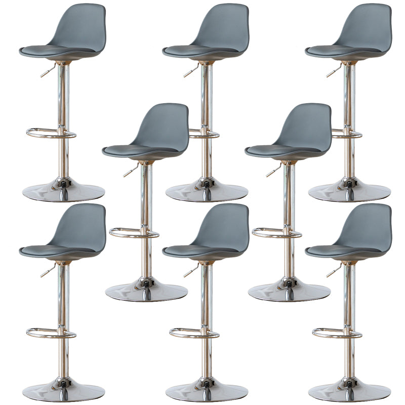 Armless Dining Stools Adjustable Height Bar Stools with Metal Base