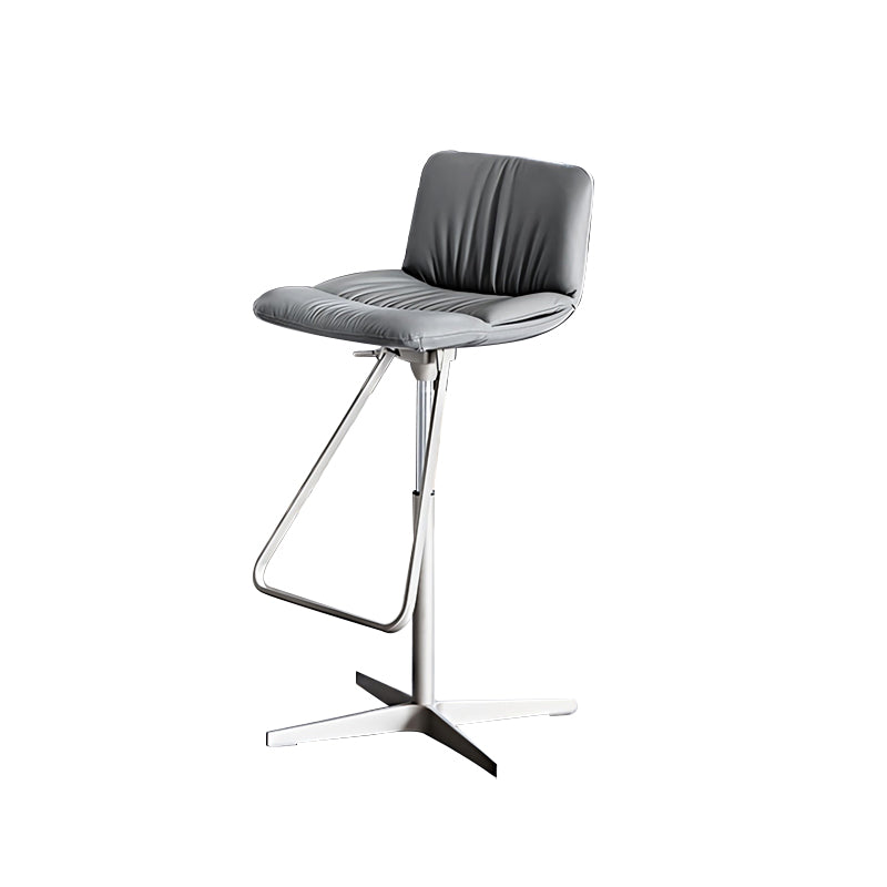 Industrial Style Adjustable Bar Stool Leather Counter Bar Stool with Metal Legs for Home