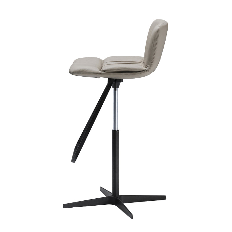Industrial Style Adjustable Bar Stool Leather Counter Bar Stool with Metal Legs for Home