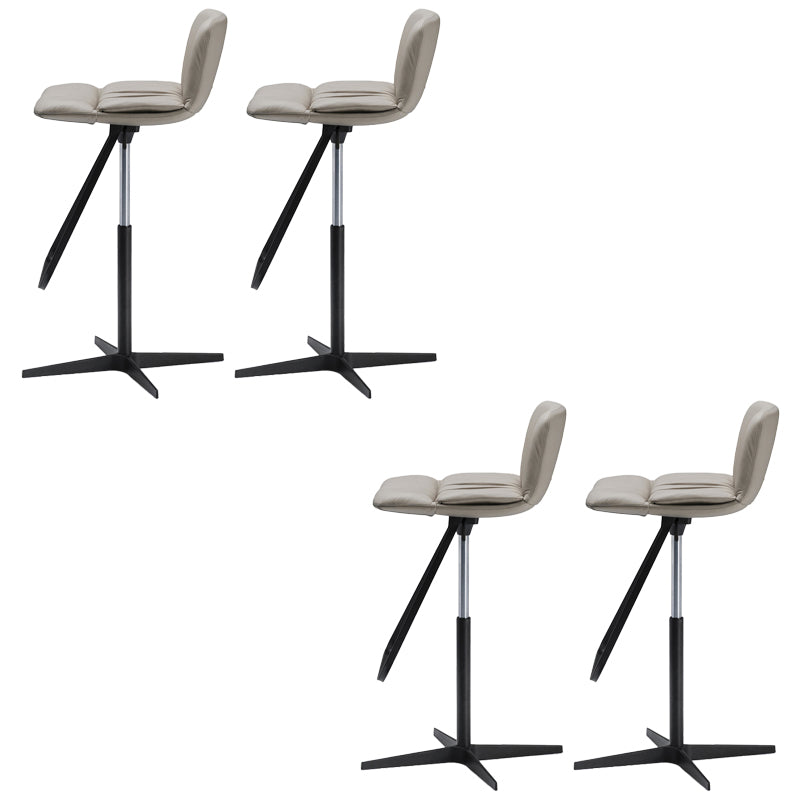 Industrial Style Adjustable Bar Stool Leather Counter Bar Stool with Metal Legs for Home