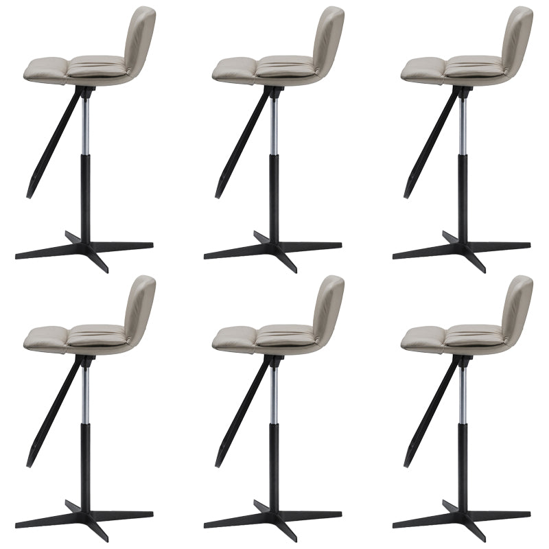 Industrial Style Adjustable Bar Stool Leather Counter Bar Stool with Metal Legs for Home