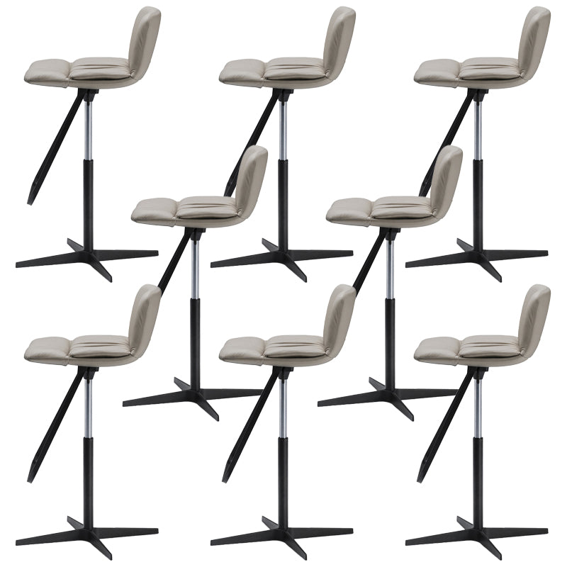 Industrial Style Adjustable Bar Stool Leather Counter Bar Stool with Metal Legs for Home
