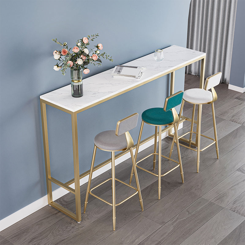 Low Back Upholstered Dining Stools Armless Bar Stools with Metal Base