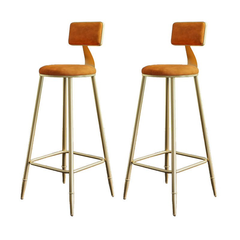 Low Back Upholstered Dining Stools Armless Bar Stools with Metal Base