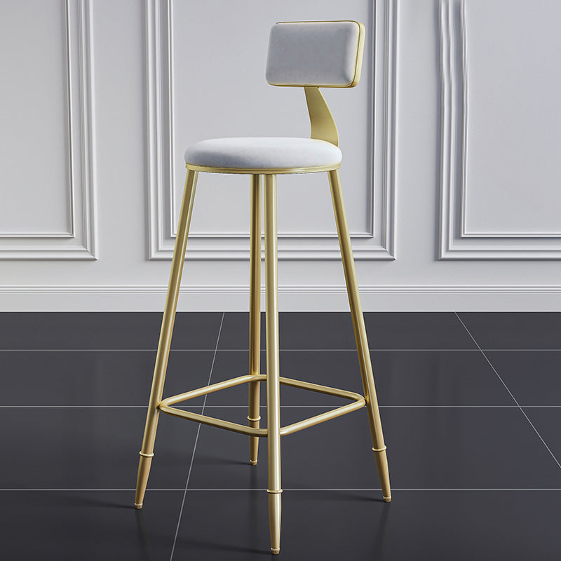 Low Back Upholstered Dining Stools Armless Bar Stools with Metal Base