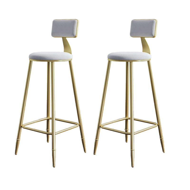 Low Back Upholstered Dining Stools Armless Bar Stools with Metal Base