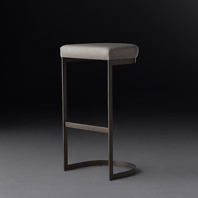 Glam Upholstered Dining Stools Armless Bar Stools with Metal Base