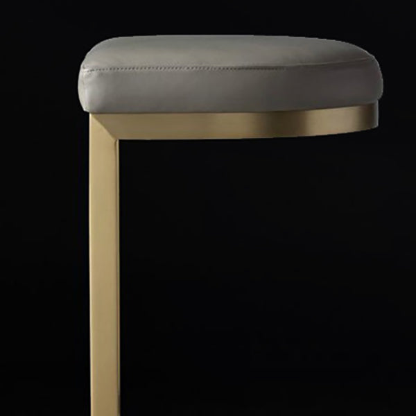 Glam Upholstered Dining Stools Armless Bar Stools with Metal Base