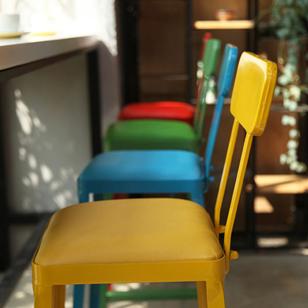 Industrial Dining Stools Armless Square Bar Stools with Footrest