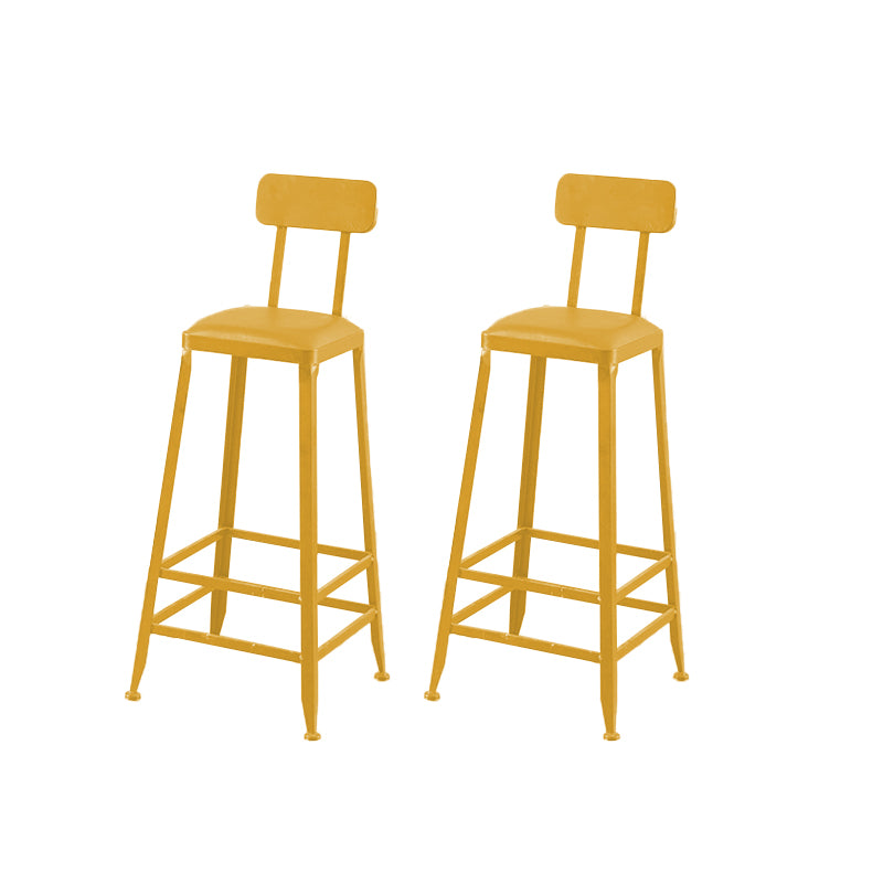 Industrial Dining Stools Armless Square Bar Stools with Footrest