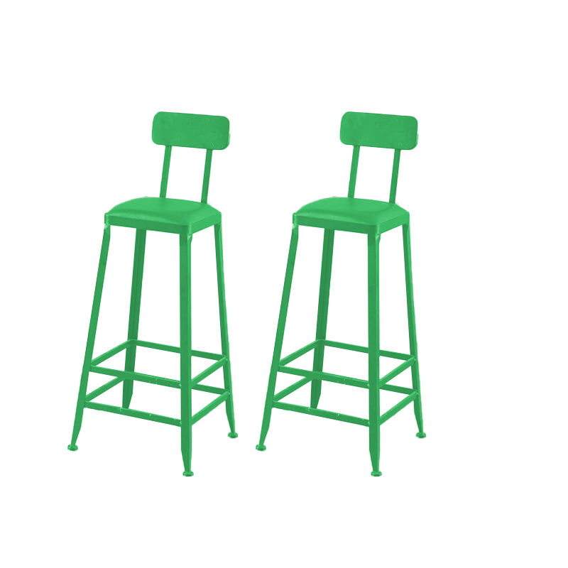 Industrial Dining Stools Armless Square Bar Stools with Footrest