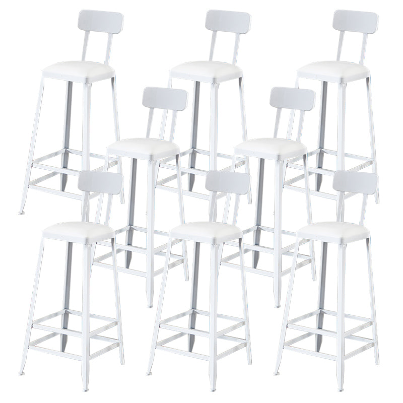 Industrial Dining Stools Armless Square Bar Stools with Footrest