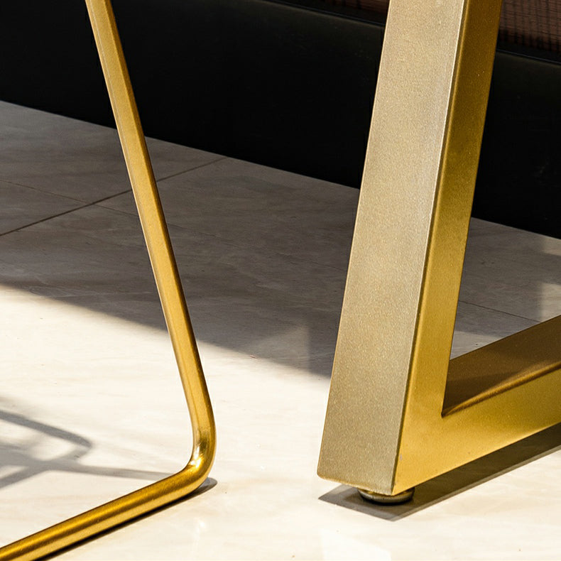 Glam Low Back Dining Stools Armless Bar Stools with Footrest