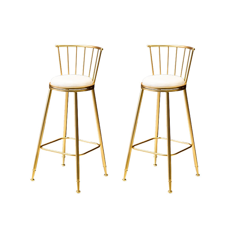 Glam Low Back Dining Stools Armless Bar Stools with Footrest