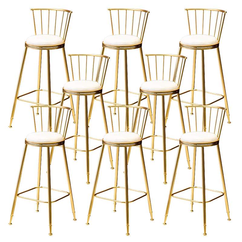 Glam Low Back Dining Stools Armless Bar Stools with Footrest