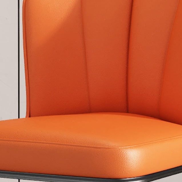 PU Leather Dining Chairs Nordic Style Wingback Armless Chair