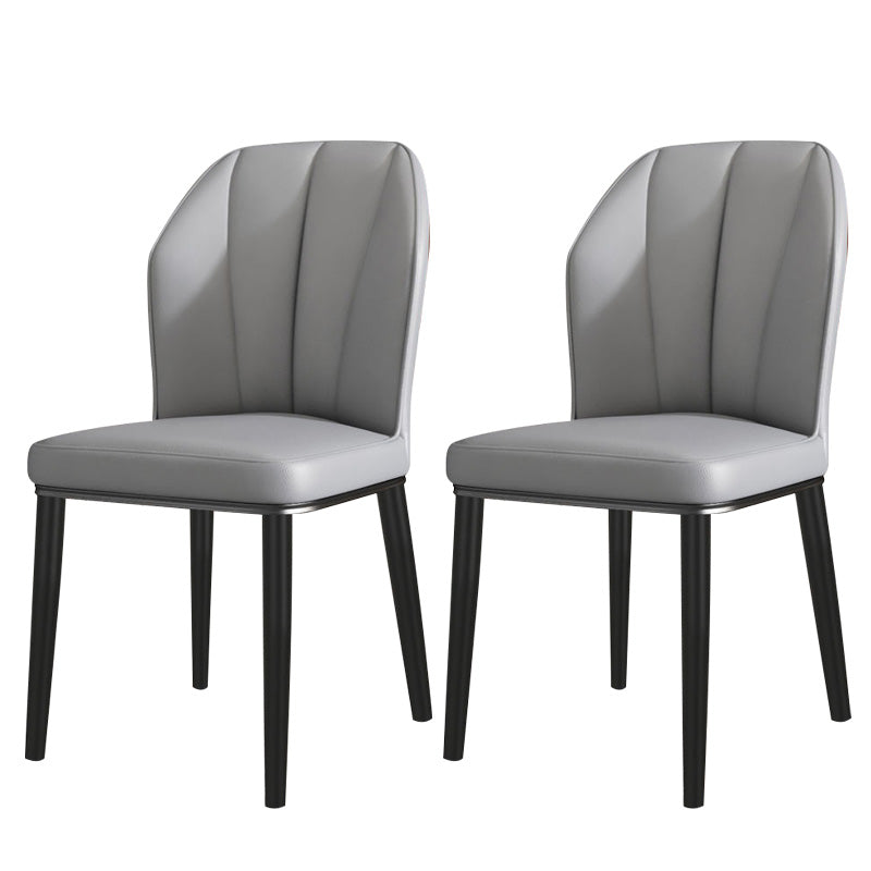 PU Leather Dining Chairs Nordic Style Wingback Armless Chair